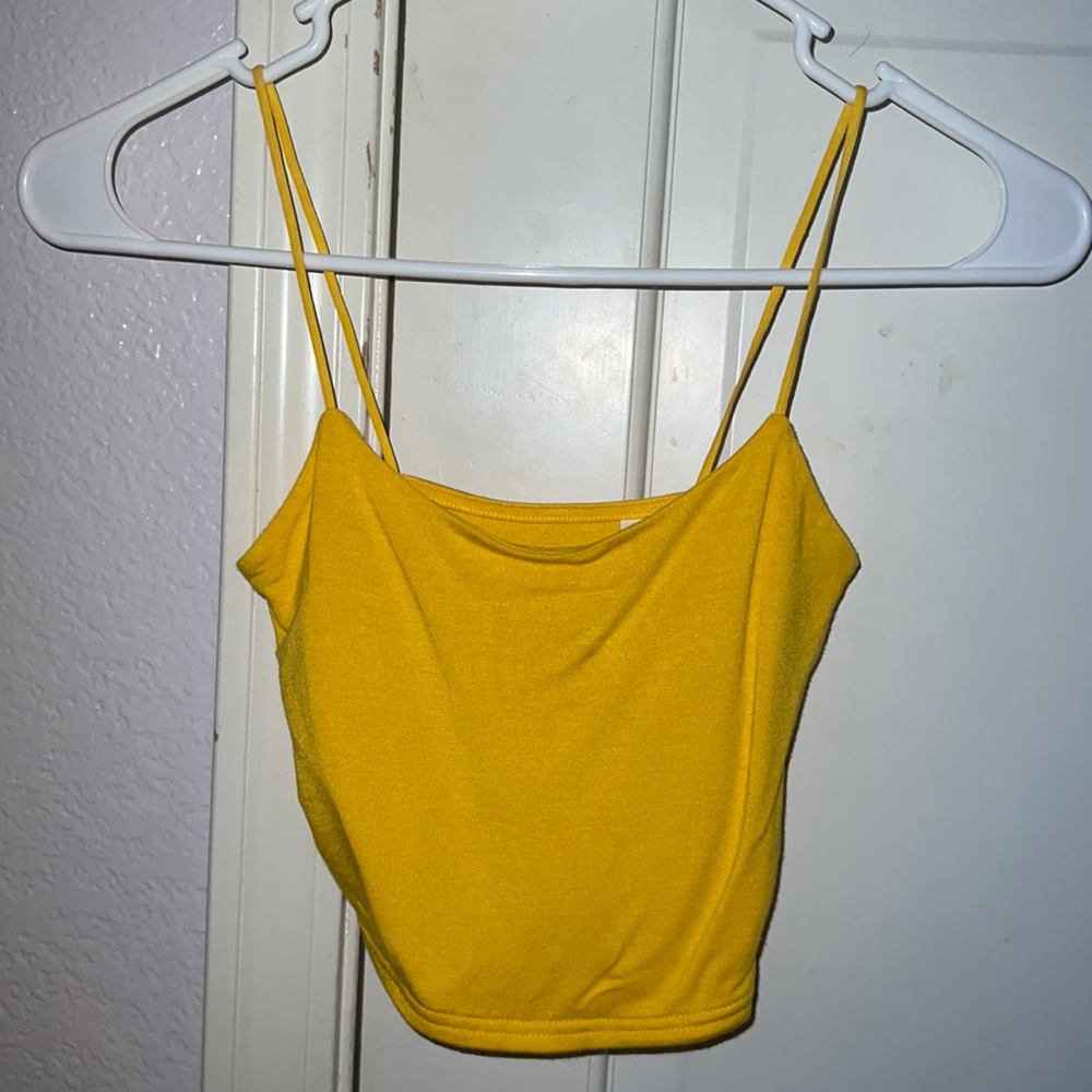 Pacsun Basics Yellow Cropped Tank Top